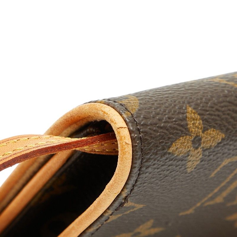 Louis Vuitton Monogram Pochette Twin GM Crossbody Shoulder Bag M51852 Brown PVC