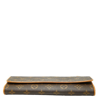 Louis Vuitton Monogram Pochette Twin GM Crossbody Shoulder Bag M51852 Brown PVC