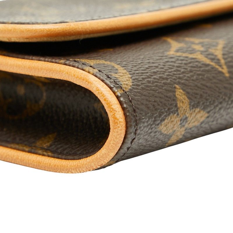 Louis Vuitton Monogram Pochette Twin GM Crossbody Shoulder Bag M51852 Brown PVC