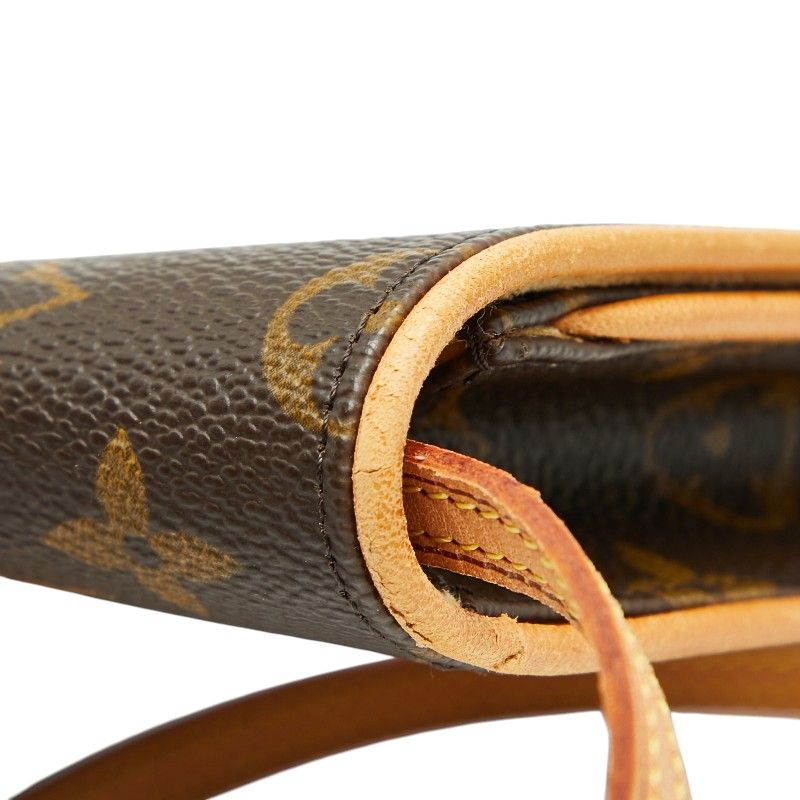 Louis Vuitton Monogram Pochette Twin GM Crossbody Shoulder Bag M51852 Brown PVC