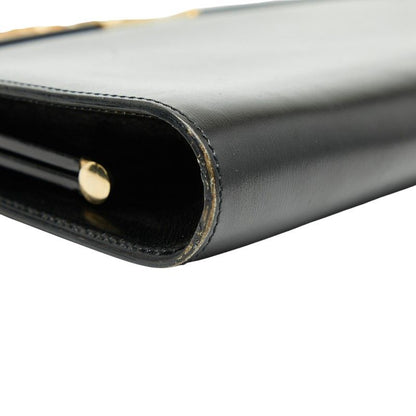 Dior Chain Shoulder Bag Black Leather Women's Dior