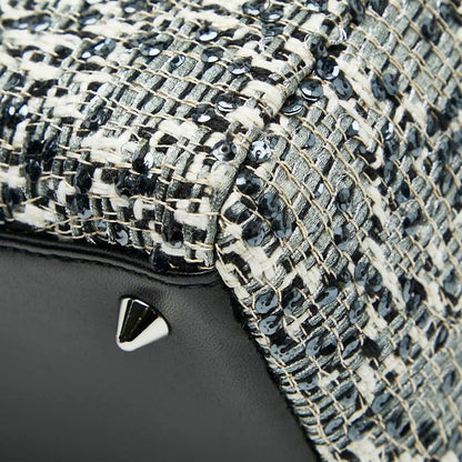 Christian Dior Bijou Lady Dior Medium Black Multicolor Tweed Leather Ladies