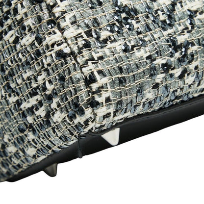 Christian Dior Bijou Lady Dior Medium Black Multicolor Tweed Leather Ladies