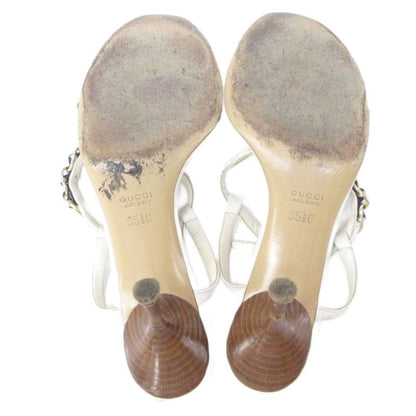 Gucci Sandals Sherry Line Chain Strap Leather High Heel 35 1 2 C Approx 22.5cm