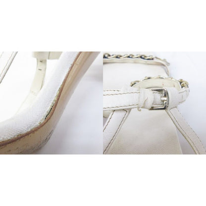 Gucci Sandals Sherry Line Chain Strap Leather High Heel 35 1 2 C Approx 22.5cm