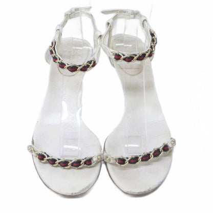 Gucci Sandals Sherry Line Chain Strap Leather High Heel 35 1 2 C Approx 22.5cm