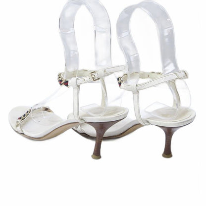 Gucci Sandals Sherry Line Chain Strap Leather High Heel 35 1 2 C Approx 22.5cm