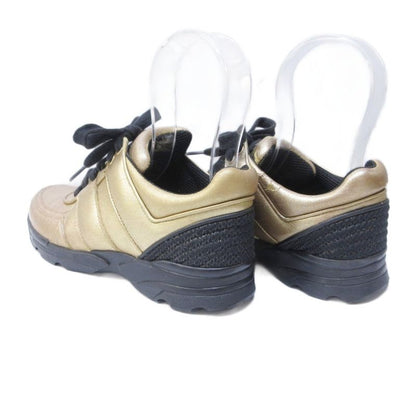 Chanel Sneakers Coco Mark Leather Cut-out Lace Up 36 Approx 23 cm
