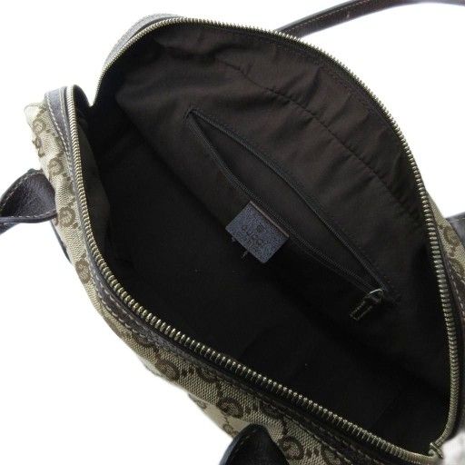 Gucci Sherry Line Printhie GG Canvas Handbag Mini Boston Cut Leather 161720