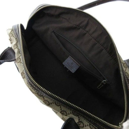 Gucci Sherry Line Printhie GG Canvas Handbag Mini Boston Cut Leather 161720