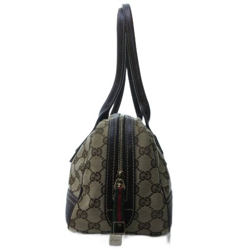 Gucci Sherry Line Printhie GG Canvas Handbag Mini Boston Cut Leather 161720