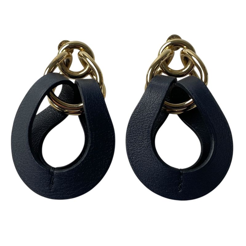 Hermes Women's Villevoord Leather Gold Earrings Gd0212