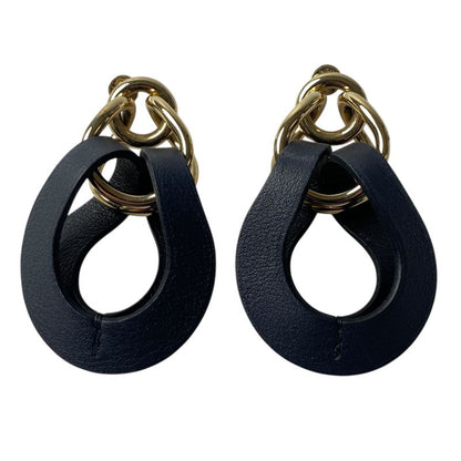 Hermes Women's Villevoord Leather Gold Earrings Gd0212