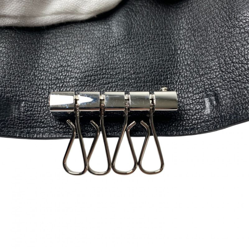 Hermes Women's Bearn 4 Key Case Vshardware W Engraved Chevre Misor Black