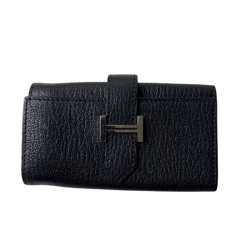 Hermes Women's Bearn 4 Key Case Vshardware W Engraved Chevre Misor Black