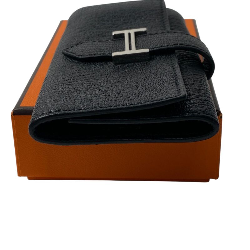 Hermes Women's Bearn 4 Key Case Vshardware W Engraved Chevre Misor Black
