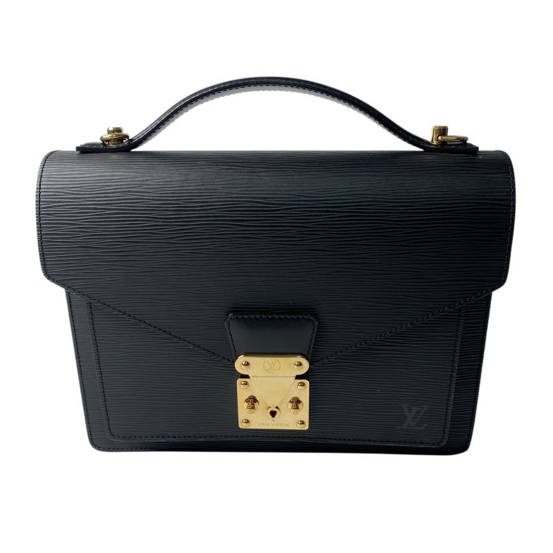 Louis Vuitton Women's Epi Monceau Noir Black Gold Hardware 2way Shoulder Bag