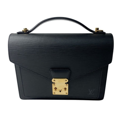 Louis Vuitton Women's Epi Monceau Noir Black Gold Hardware 2way Shoulder Bag