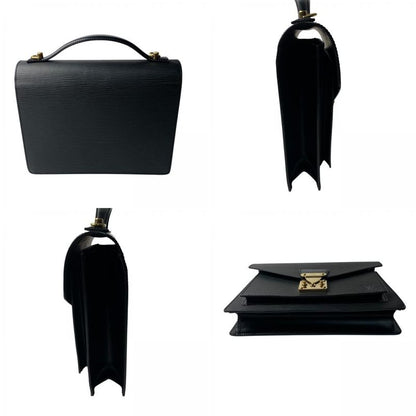 Louis Vuitton Women's Epi Monceau Noir Black Gold Hardware 2way Shoulder Bag