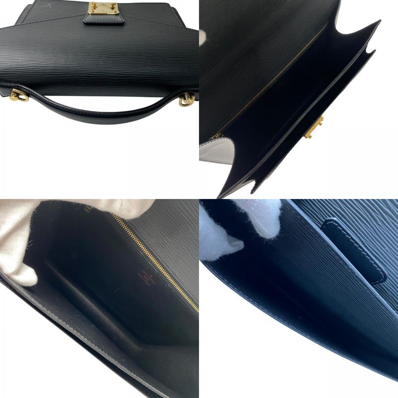 Louis Vuitton Women's Epi Monceau Noir Black Gold Hardware 2way Shoulder Bag