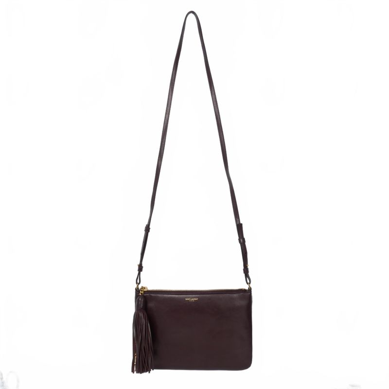 Saint Laurent Paris YSL SAC Pouch AVEC Boundeliere Tassel Fringe Shoulder Bag