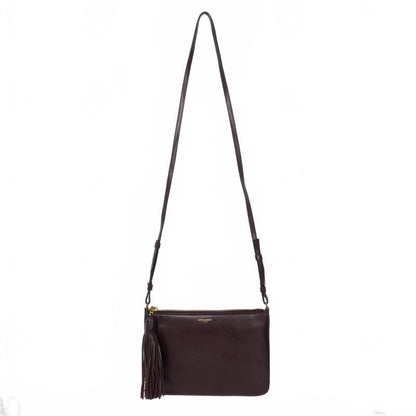 Saint Laurent Paris YSL SAC Pouch AVEC Boundeliere Tassel Fringe Shoulder Bag