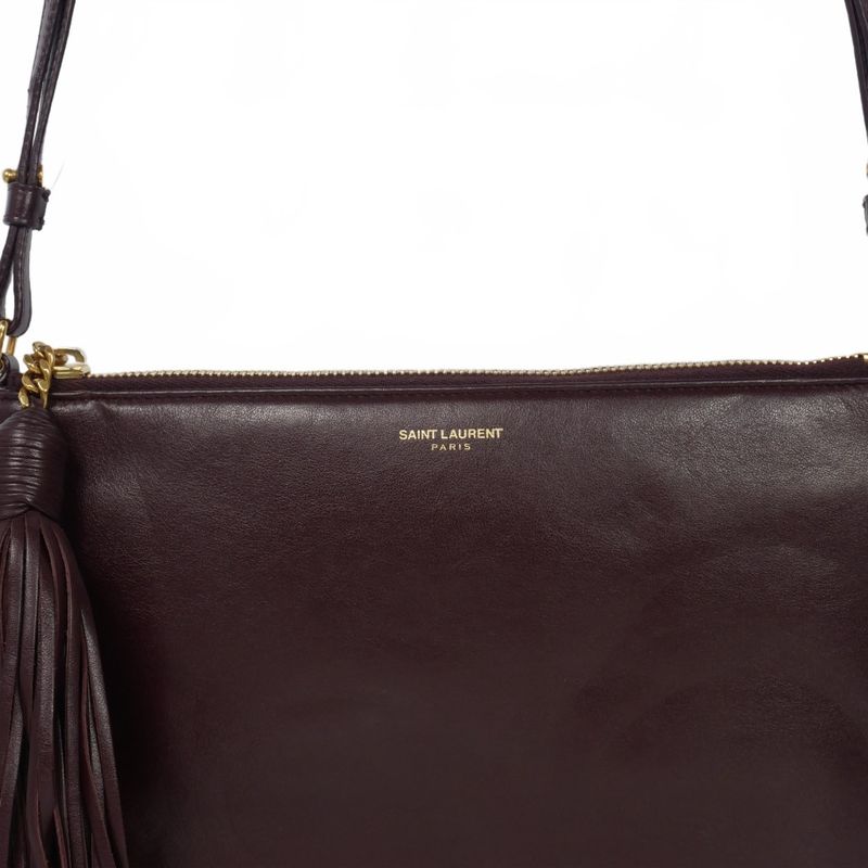 Saint Laurent Paris YSL SAC Pouch AVEC Boundeliere Tassel Fringe Shoulder Bag