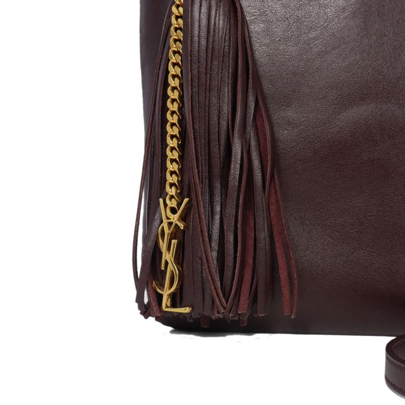 Saint Laurent Paris YSL SAC Pouch AVEC Boundeliere Tassel Fringe Shoulder Bag