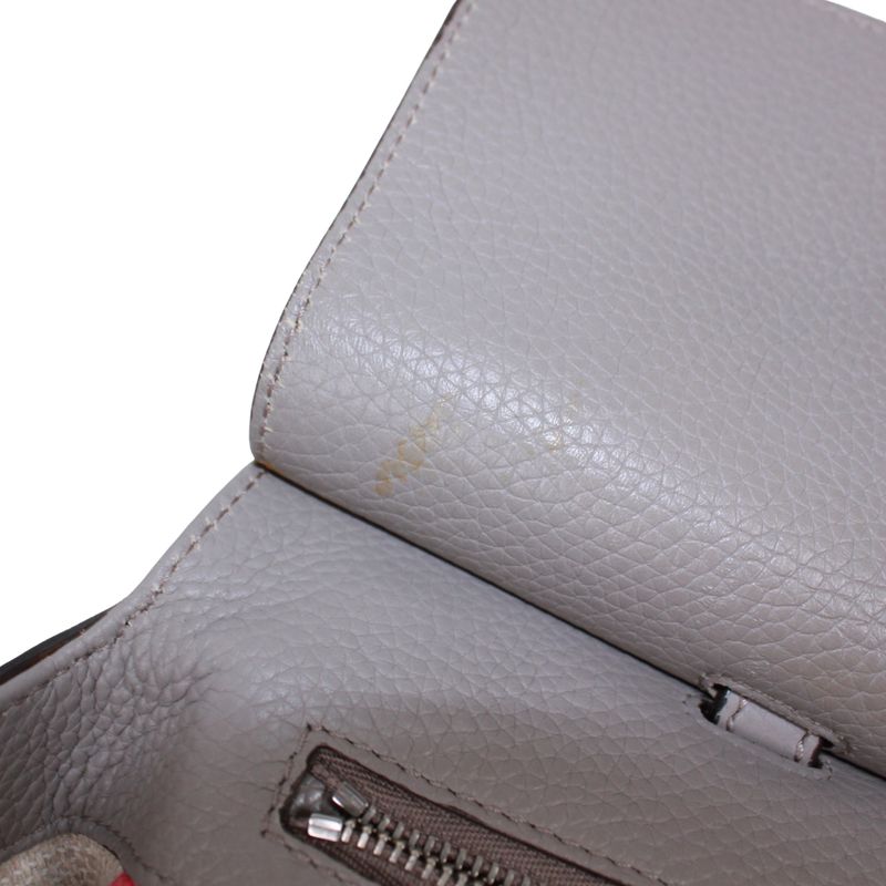 Gucci Bamboo Daily Medium Leather Red Handbag Silver 392013