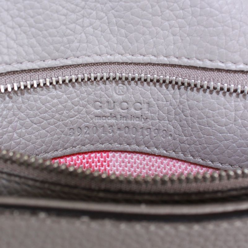 Gucci Bamboo Daily Medium Leather Red Handbag Silver 392013