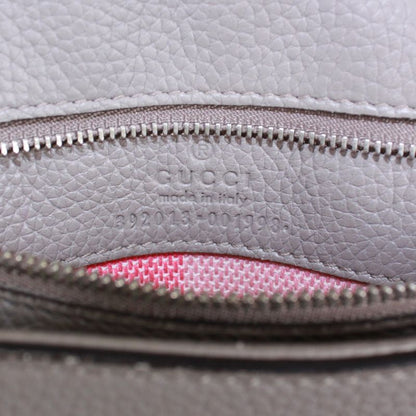 Gucci Bamboo Daily Medium Leather Red Handbag Silver 392013