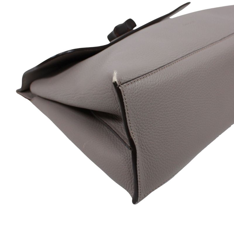 Gucci Bamboo Daily Medium Leather Red Handbag Silver 392013