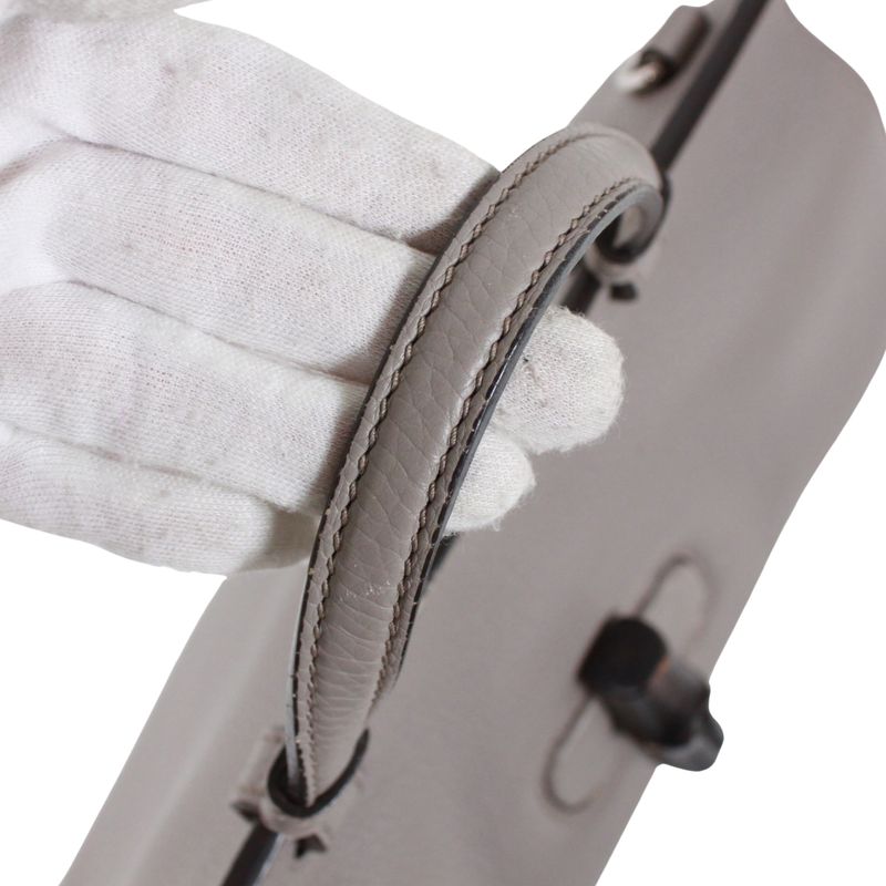 Gucci Bamboo Daily Medium Leather Red Handbag Silver 392013