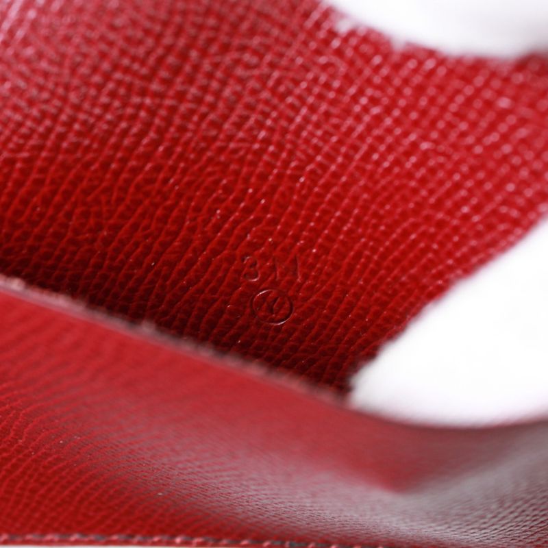 Hermes Agenda PM Leather Black and Red Wallet Small Silver