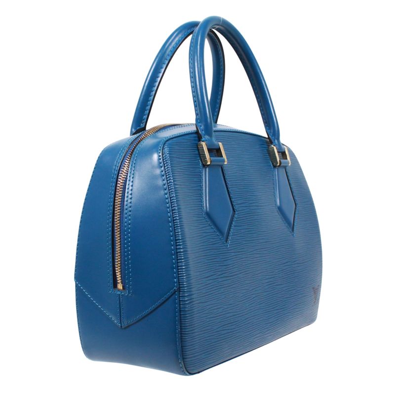Louis Vuitton Sablon Epi Toledo Blue Leather Blue Handbag Gold M52045