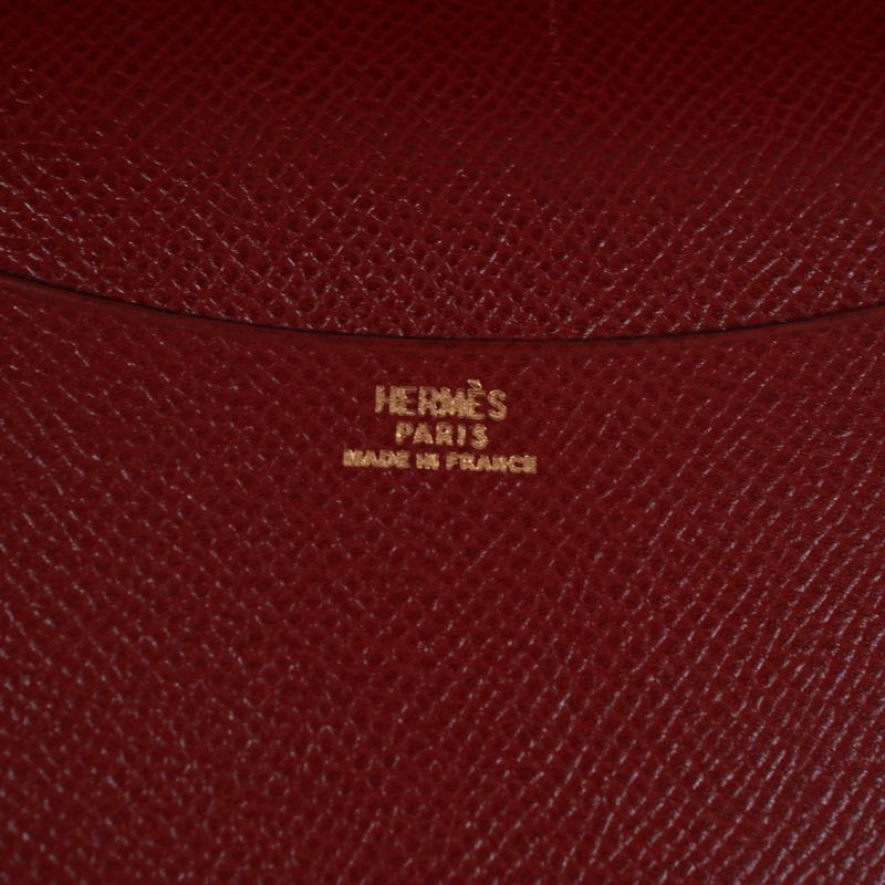 Hermes Agenda PM Leather Black and Red Wallet Small Silver