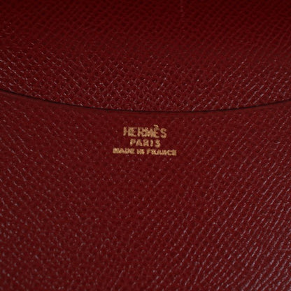 Hermes Agenda PM Leather Black and Red Wallet Small Silver