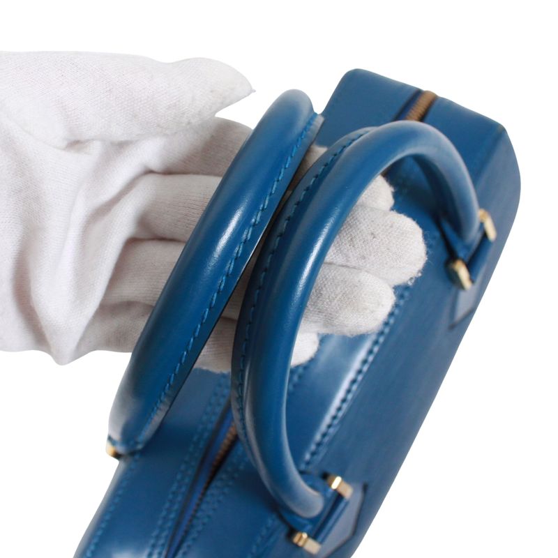 Louis Vuitton Sablon Epi Toledo Blue Leather Blue Handbag Gold M52045