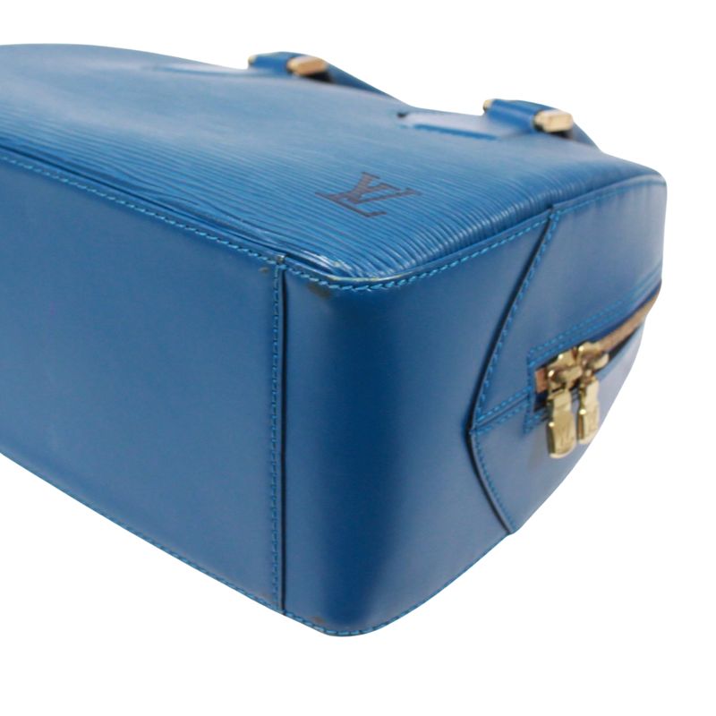 Louis Vuitton Sablon Epi Toledo Blue Leather Blue Handbag Gold M52045