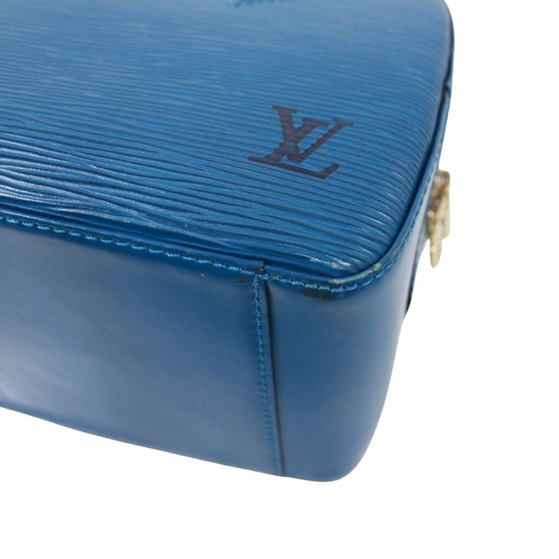 Louis Vuitton Sablon Epi Toledo Blue Leather Blue Handbag Gold M52045