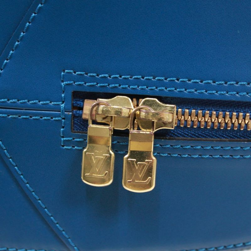 Louis Vuitton Sablon Epi Toledo Blue Leather Blue Handbag Gold M52045