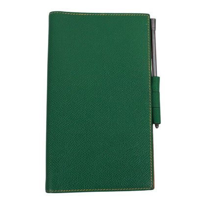 Hermes Agenda GM Leather Yellow and Green Wallets and Accessories Silver