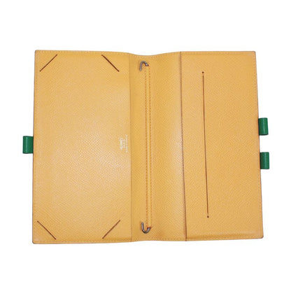 Hermes Agenda GM Leather Yellow and Green Wallets and Accessories Silver
