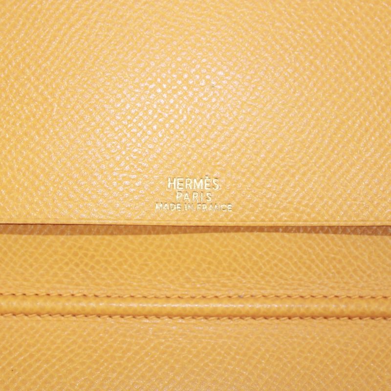 Hermes Agenda GM Leather Yellow and Green Wallets and Accessories Silver