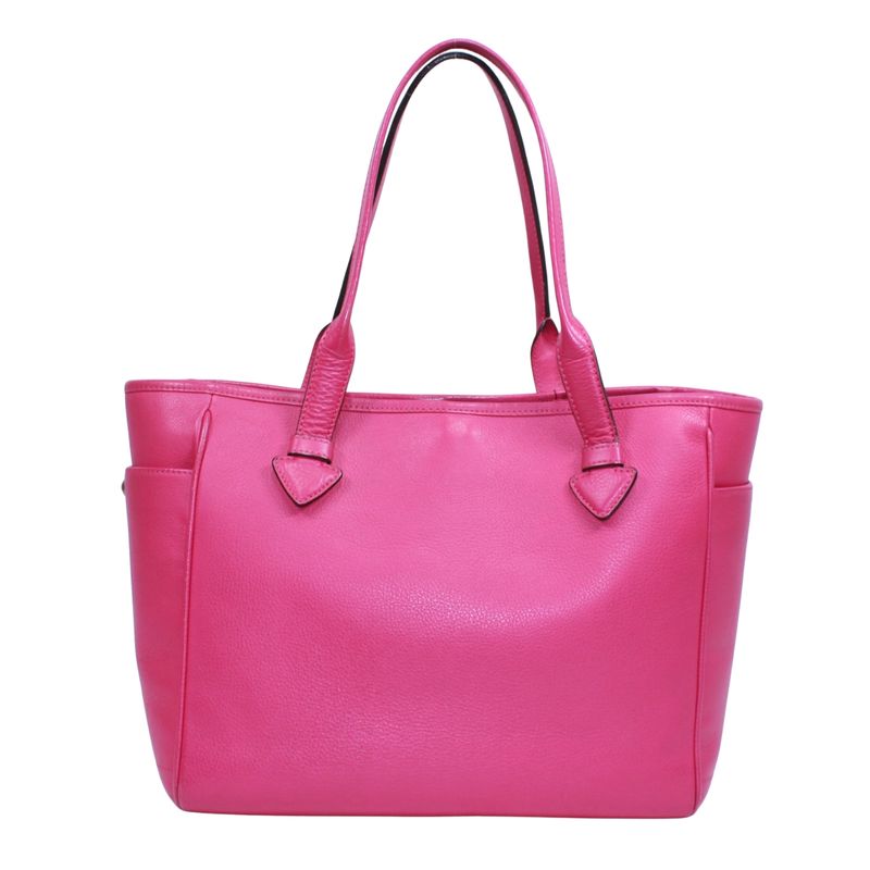 Loewe Heritage Leather Pink Tote Bag Silver