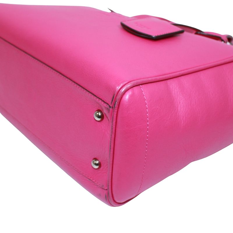 Loewe Heritage Leather Pink Tote Bag Silver