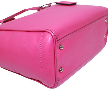 Loewe Heritage Leather Pink Tote Bag Silver