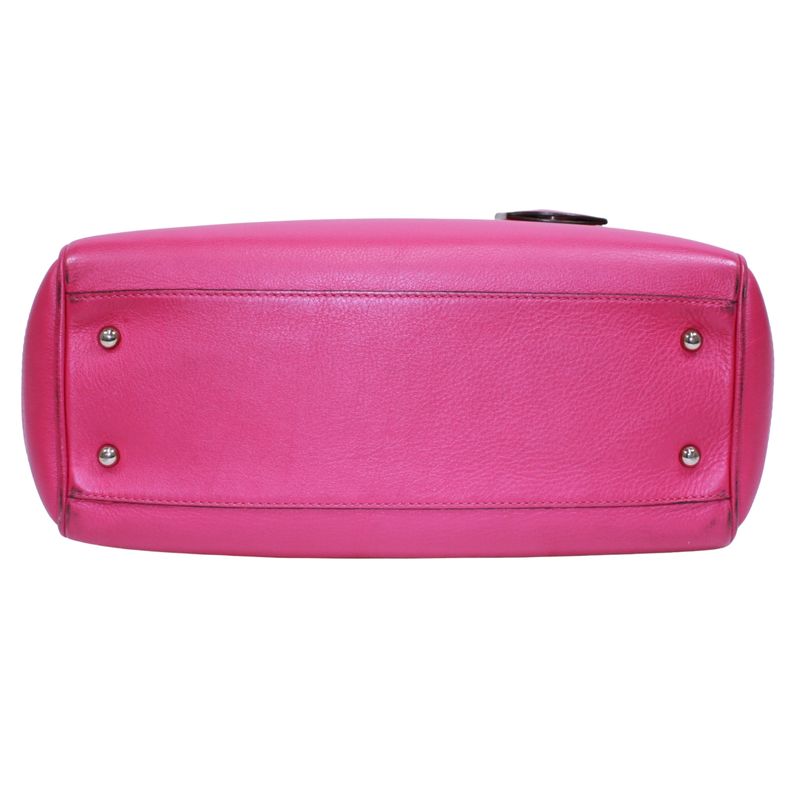 Loewe Heritage Leather Pink Tote Bag Silver