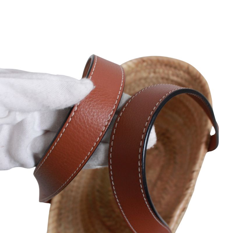 Loewe Basket Bag Small Leather X Raffia Brown X Beige Handbag Silver 32702s93