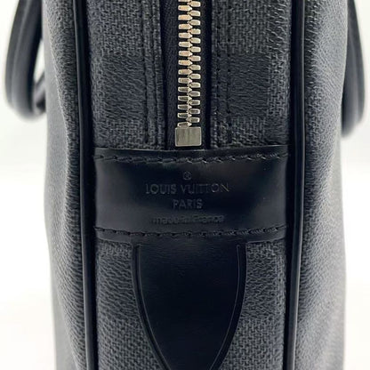 Louis Vuitton Porte Documents Voyage Damier Graphite Damier Graphite Leather ×